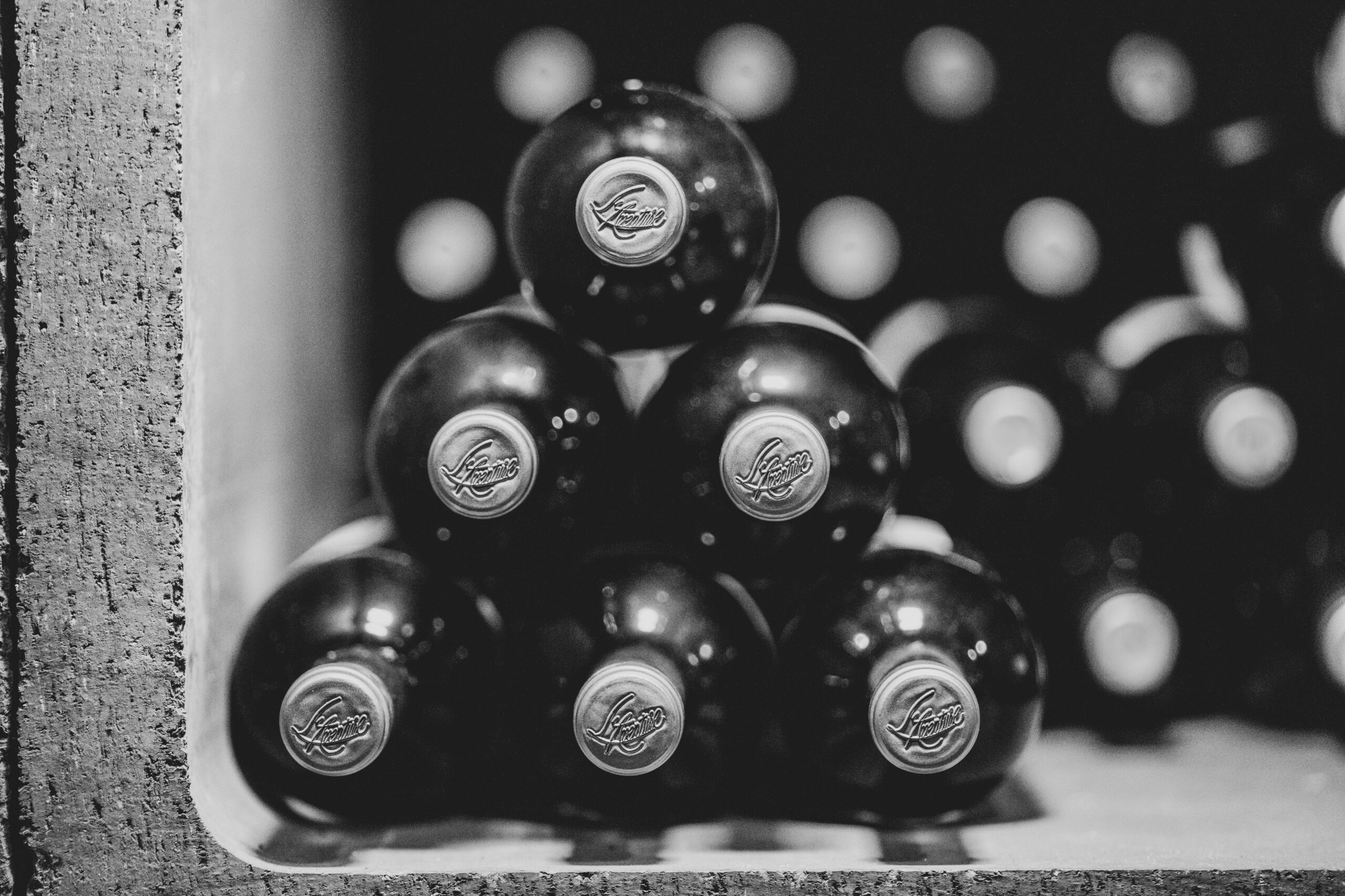 Close Up Image of bottles in the L'Aventure Cellar Library