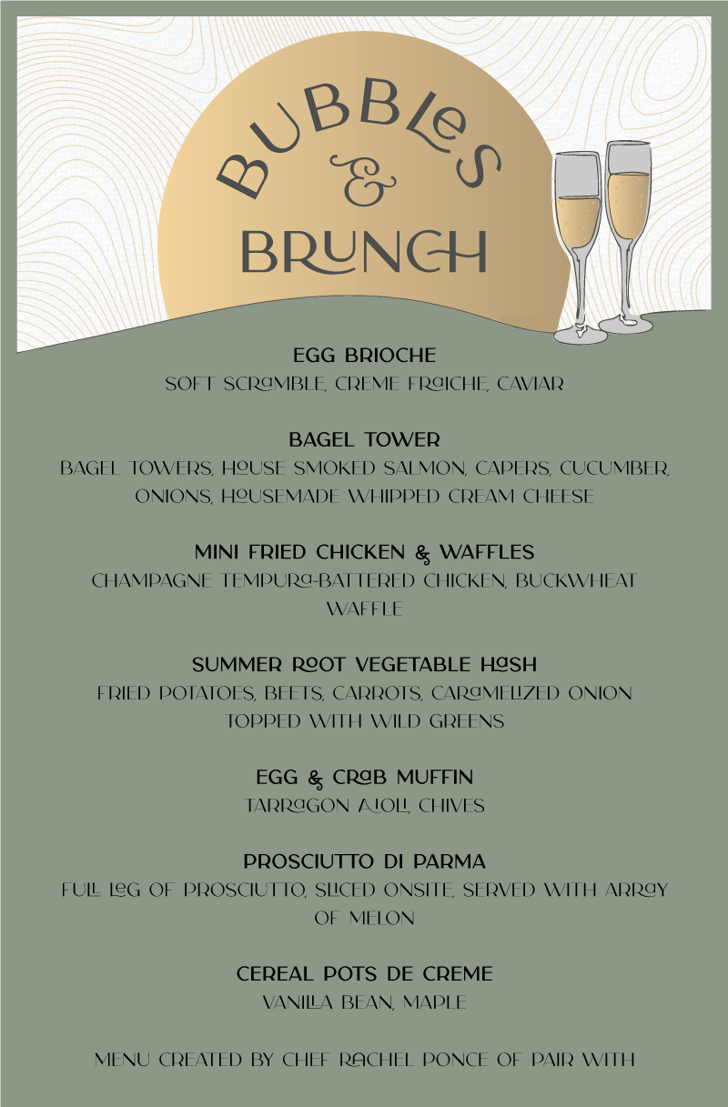 Image of the Bubbles and Brunch Menu